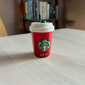 Starbucks Red Coffee Cup Holidays Ceramic Ornament - 2015